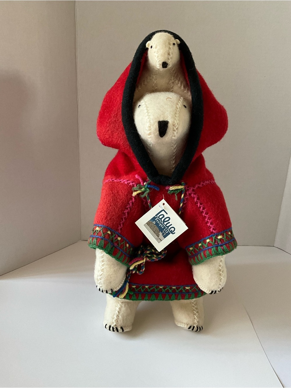 Handmade Red Hooded Bear with baby Plush Toy - Taluq brand